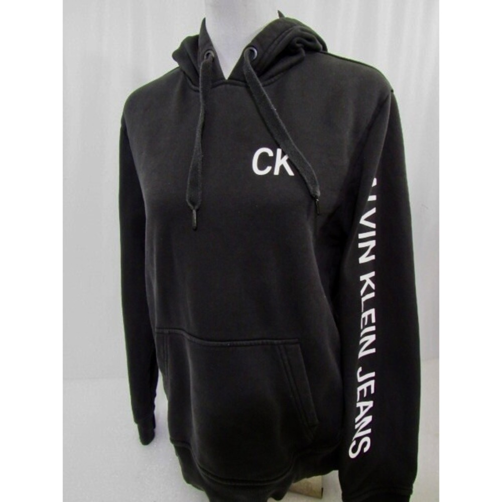 Calvin Klein Black M Hand Through Hoodie Cotton Blend Sweatshirt